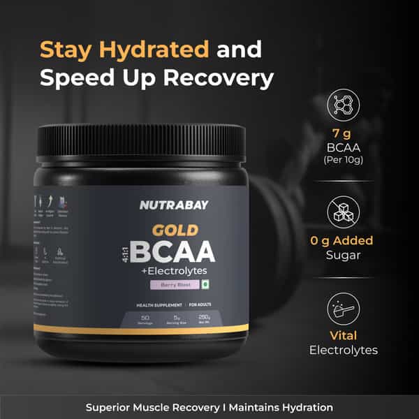 Nutrabay Gold Bcaa 4:1:1 - Berry Blast - 300G