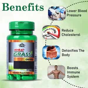 Cipzer Wheatgrass Capsule Lower Blood Pressure,reduce Cholesterol & Enhanced Metabolism -60 Capsules