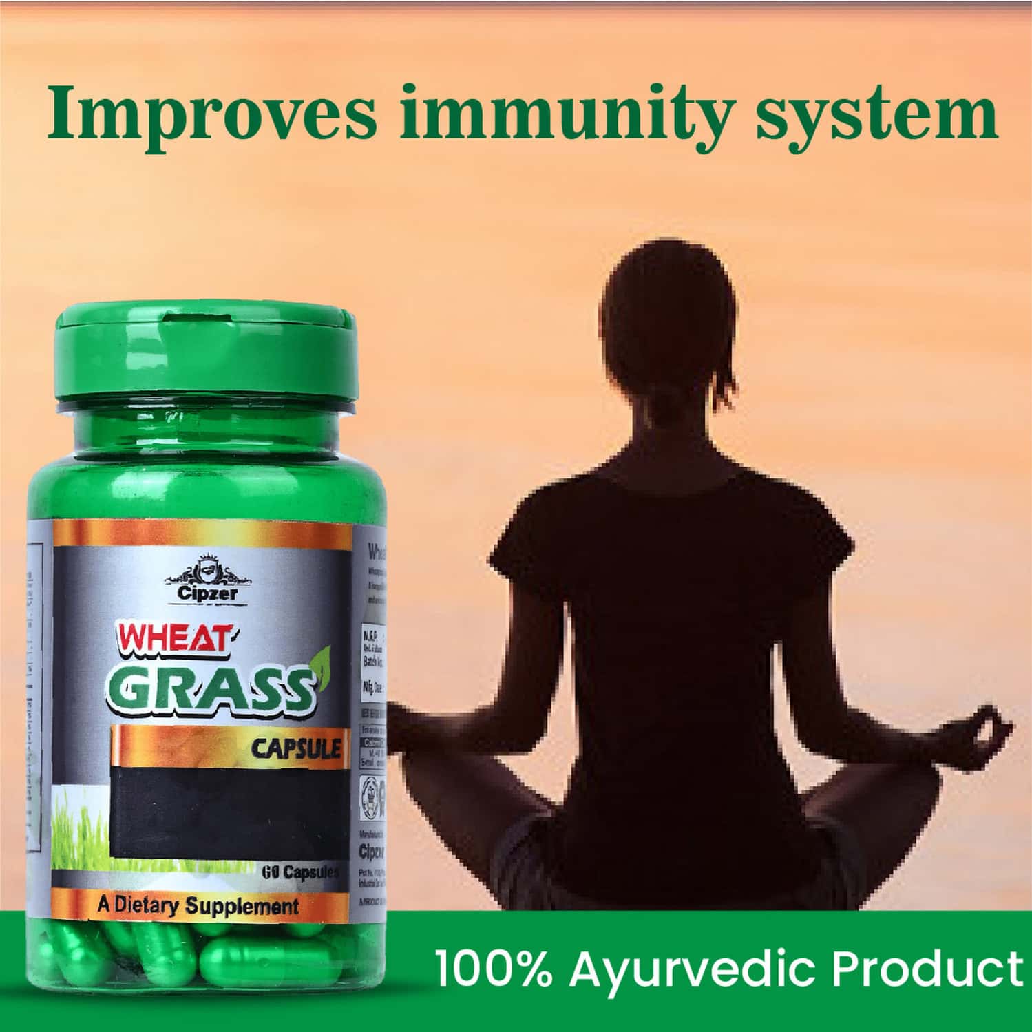 Buy CIPZER WHEATGRASS CAPSULE LOWER BLOOD PRESSURE,REDUCE CHOLESTEROL