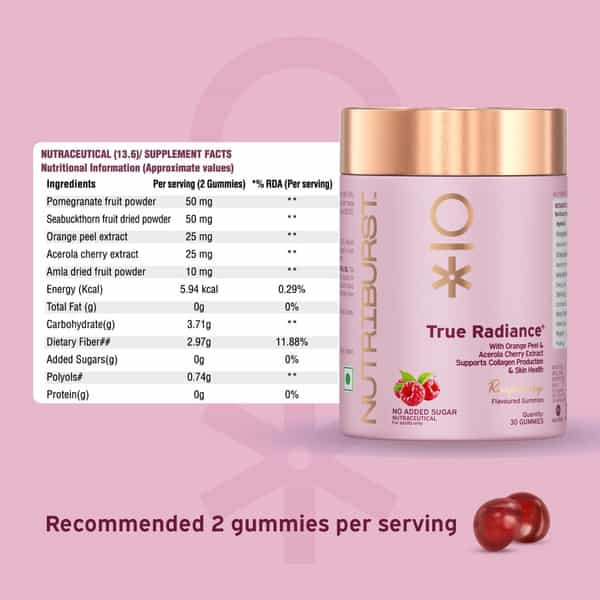 Nutriburst True Radiance Gummies For Collagen Improvement & Healthy Skin (30 Gummy)