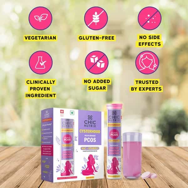 Chicnutrix Cysterhood - Pcos Management - 60 Effervescent Tablets - Strawberry