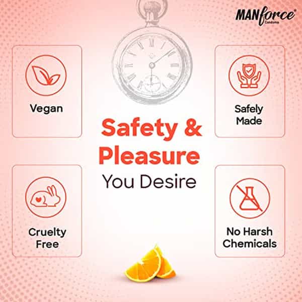Manforce Condoms Overtime Orange Flavoured | 10 Condoms