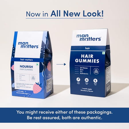 Man Matters Biotin Gummies For Strong & Healthy Hair | Dht Blockers | Vit A C & E | Zinc Fibre | 30n