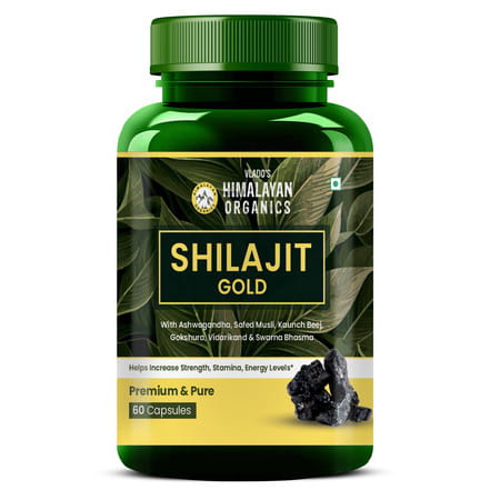 Vlado'S Himalayan Organics Pure Shilajit 24 Carat Gold - 60 Veg Capsules