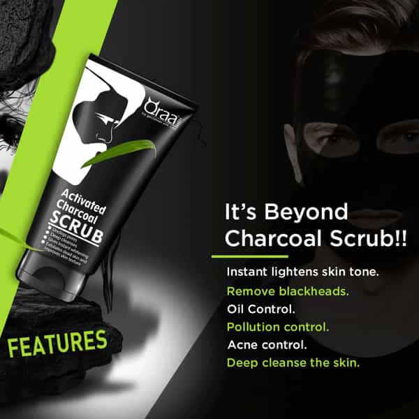 Qraa Men Activated Charcoal Scrub 100 Gm