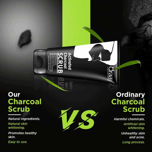 Qraa Men Activated Charcoal Scrub 100 Gm
