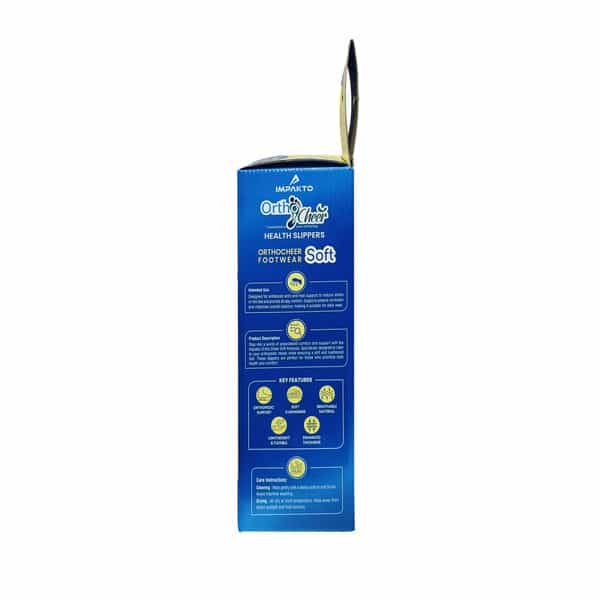 Ortho Cheer Men's Orthopedic And Diabetic Friendly Slipper | Grey | Size 7 -1 Pair
