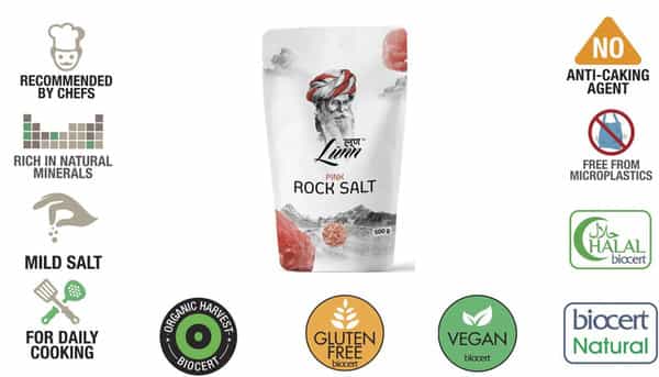 Lunn Fine Grain Pink Rock Salt |1 Kg With Desert Salt 500 Gm & Desert Black Salt 200 Gm| Pack Of 3