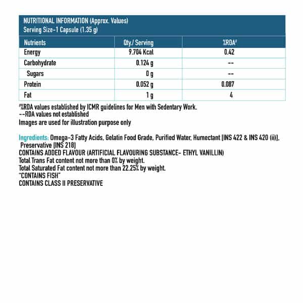 Hk Vitals Fish Oil Capsule|1000Mg Omega 3 & 180 Mg Epa & 120 Mg Dha|60 Capsules | 2 Pack