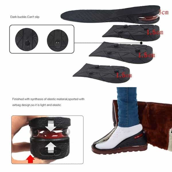 Skudgear Heightening Shoe Insoles Adjustable Shoe Lift Inserts Breathable Pads (1 Pair) - (4 Layer)