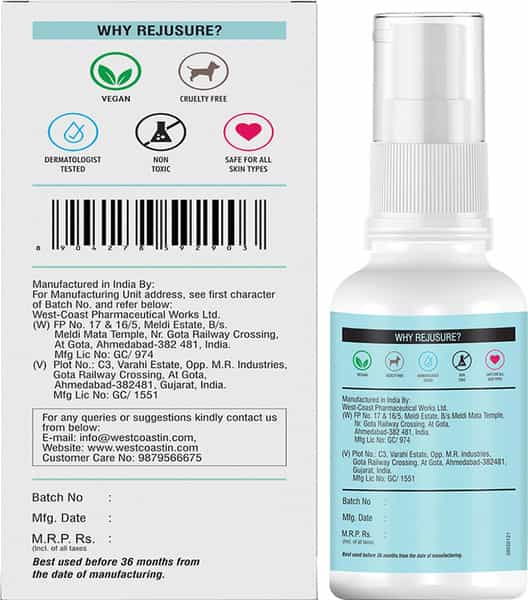 Rejusure Alpha Arbutin 2 + Hyaluronic Acid 2 + Kojic Acid 1 Face Serum - 30Ml
