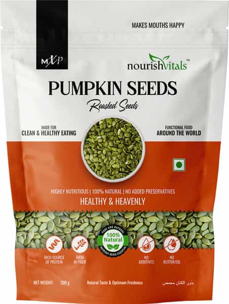 Nourishvitals Healthy Munching Combo | Chia Roasted Seeds + Pumpkin Roasted Seeds (200Gm Each)