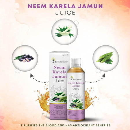 Four Seasons Neem Karela Jamun Juice 500Ml | Diabetic Care Juice| Control Blood Sugar Levels