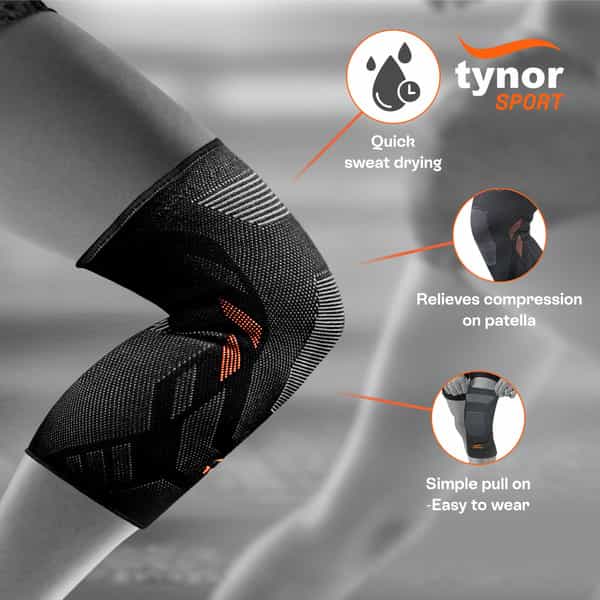 Tynor Knee Cap Air Pro Black & Green Large Pack Of 2