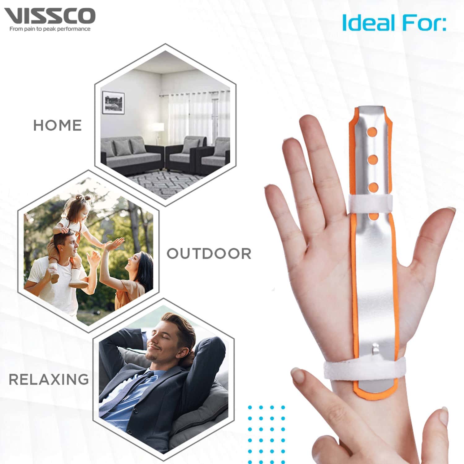 Buy VISSCO FINGER SPLINT LONG HELPS TO SUPPORT THE FINGER AFTER