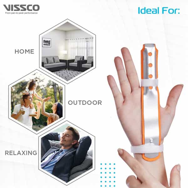 Vissco Finger Splint Long |Helps To Support The Finger After Fracture| Injury &Post Surgery(Orange)