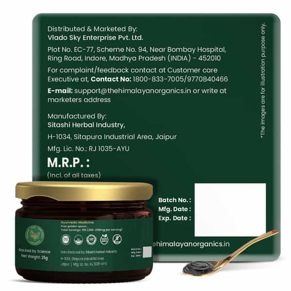 Vlado's Himalayan Organics Pure Shilajit Resin - 25G