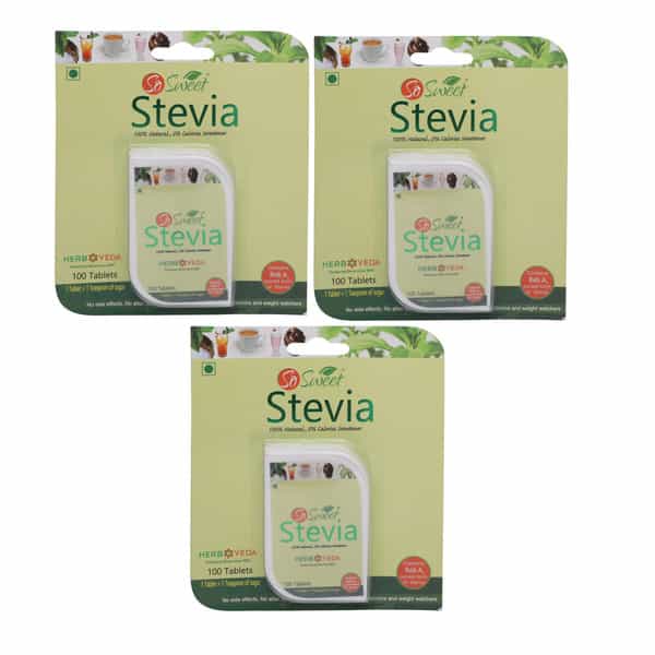 So Sweet Stevia (100) Tablets Dispenser - Sugar Free (Pack Of 3)