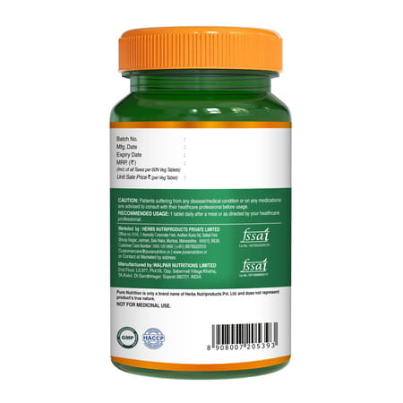 Pure Nutrition Iron L Iron Tablets To Support Haemoglobin Formation - 60 Veg Tablets