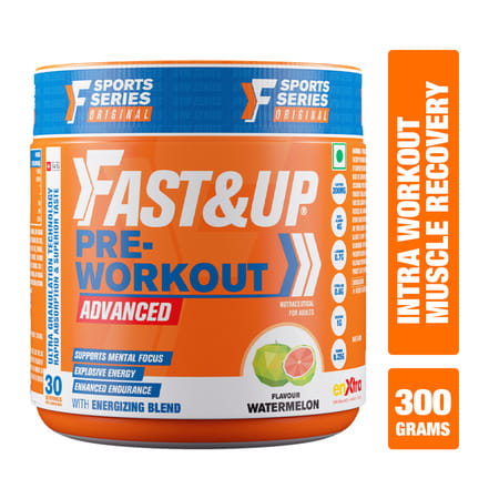 Fast&Up Pre-Workout With Explosive Energizing Blend - Watermelon Flavour - 300 Gm