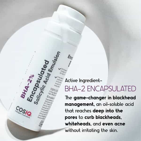 Cos-Iq Bha-2% Encapsulated Salicylic Acid Emulsion 30Ml For Sensitive Skin | Face Exfoliator