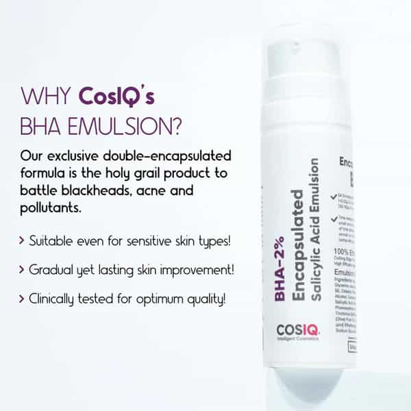 Cos-Iq Bha-2% Encapsulated Salicylic Acid Emulsion 30Ml For Sensitive Skin | Face Exfoliator