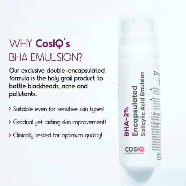 Cos-Iq Bha-2% Encapsulated Salicylic Acid Emulsion 30Ml For Sensitive Skin | Face Exfoliator