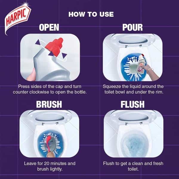 Harpic Active Platinum Lavender Toilet Cleaner  Bottle Of 500 Ml