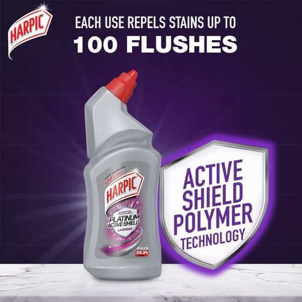 Harpic Active Platinum Lavender Toilet Cleaner  Bottle Of 500 Ml