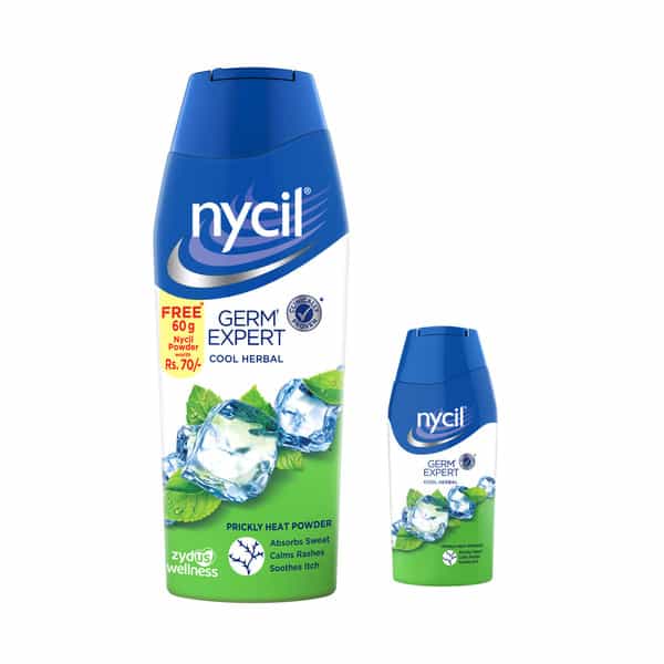 Nycil Cool Herbal Prickly Heat Talcum Powder | 150G (Get Nycil Cool Herbal 50G Free)