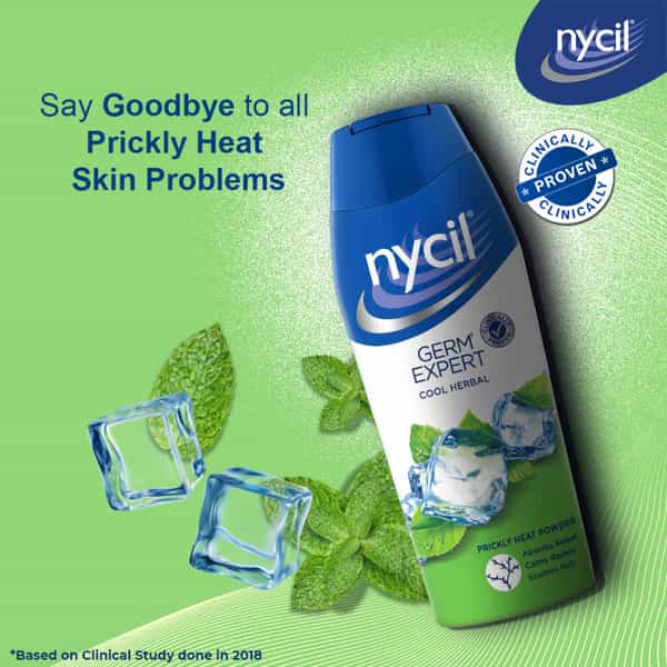Nycil Cool Herbal Prickly Heat Talcum Powder | 150G (Get Nycil Cool Herbal 50G Free)
