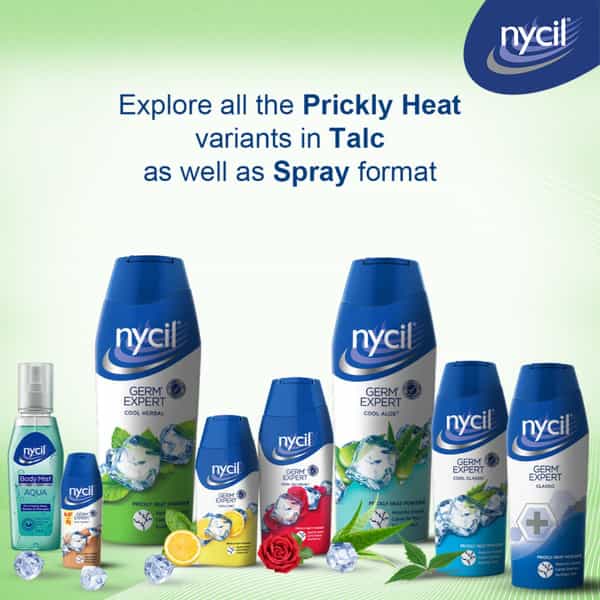 Nycil Cool Herbal Prickly Heat Talcum Powder | 150G (Get Nycil Cool Herbal 50G Free)