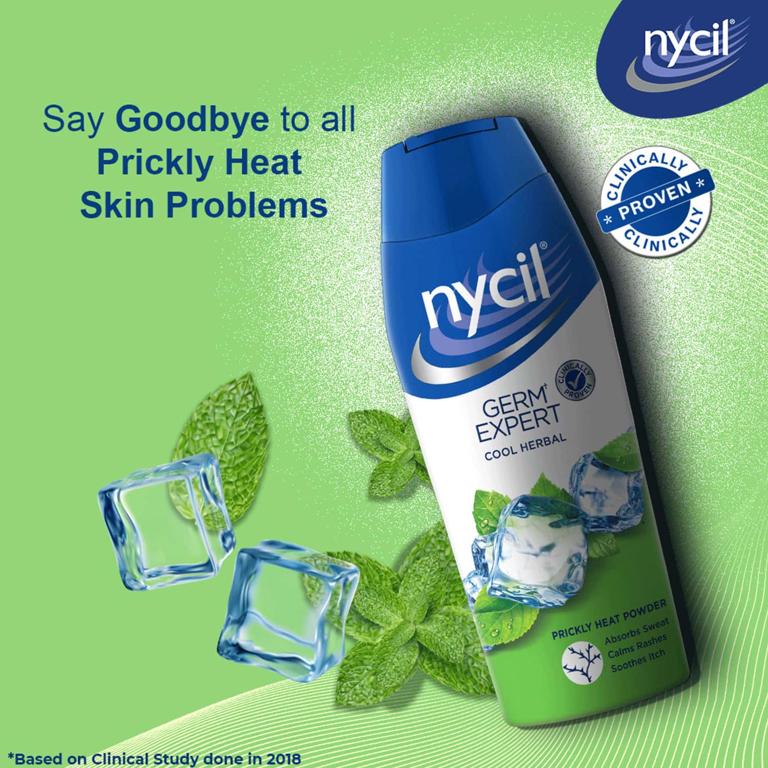 Buy NYCIL GERM EXPERT COOL HERBAL PRICKLY HEAT & COOLING POWDER 150G