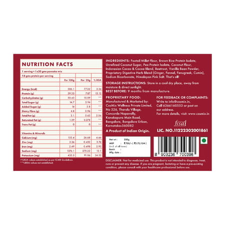 Cosmix - Protein Pancake Mix With No Nonsense Plant Protein | (Assorted | Pack Of 4)