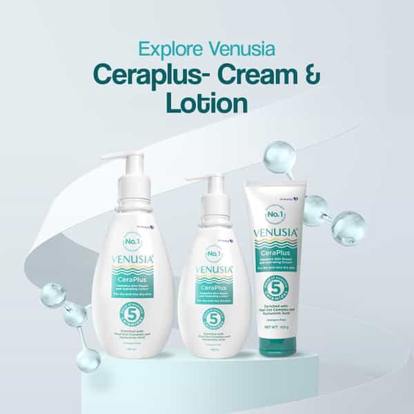 Venusia Ceraplus Skin Repair And Hydrating Lotion For All Skin Types 300 Gm
