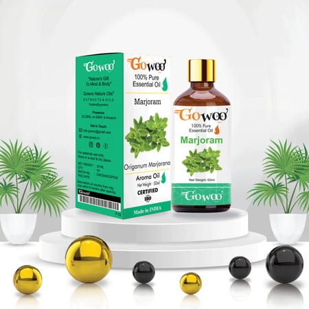 Go Woo 100% Pure Marjoram Oil Therapeutic Grade & Aromatherapy For Skin Care 50 Ml