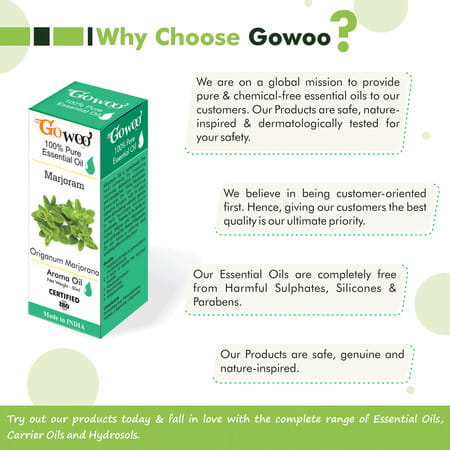 Go Woo 100% Pure Marjoram Oil Therapeutic Grade & Aromatherapy For Skin Care 50 Ml