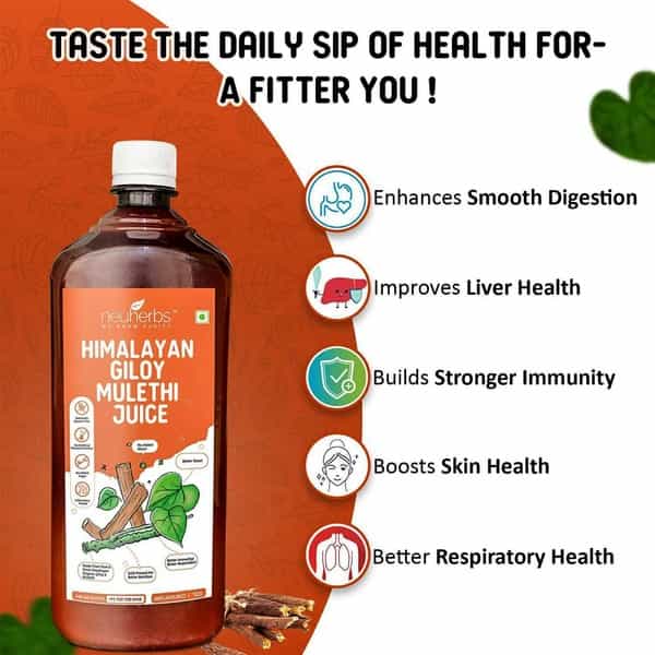 Neuherbs Himalayan Giloy Mulethi Juice - Boost Immunity Naturally - 1 L