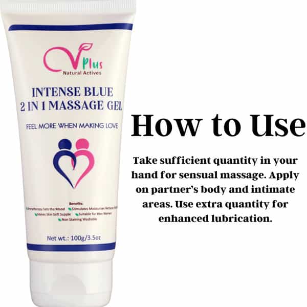 Vigini Cool Blue Sensual Lubricant Massage Gel 100Ml+ Energy Stamina Testosterone Booster 30 Caps