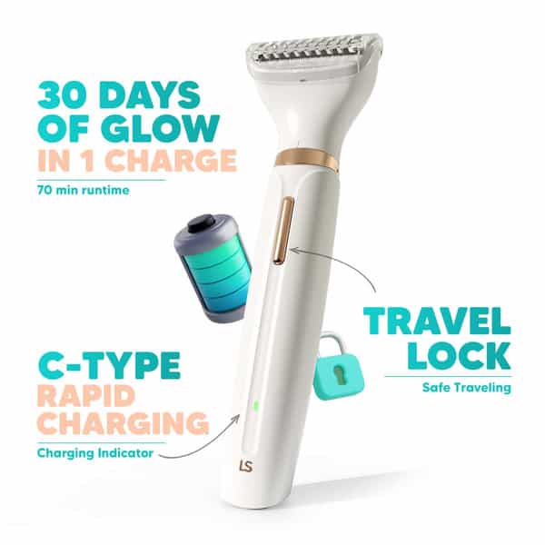 Letsshave Evior 4-In-1 Face & Body Trimmer For Women | 4 Heads & 6 Functions | Skin-Safe Blades