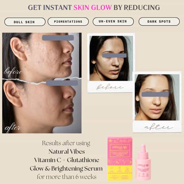 Natural Vibes Vitamin C + Glutathione Glow & Brightening Face Serum 30 Ml