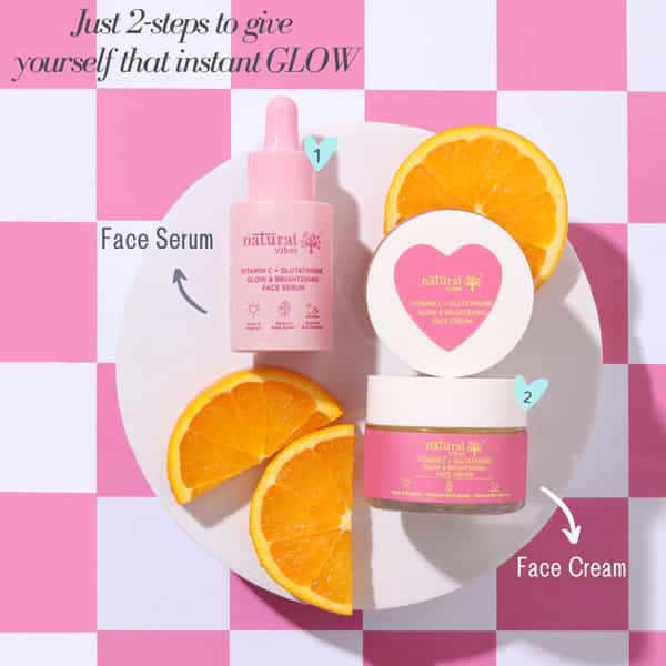 Natural Vibes Vitamin C + Glutathione Glow & Brightening Face Serum 30 Ml