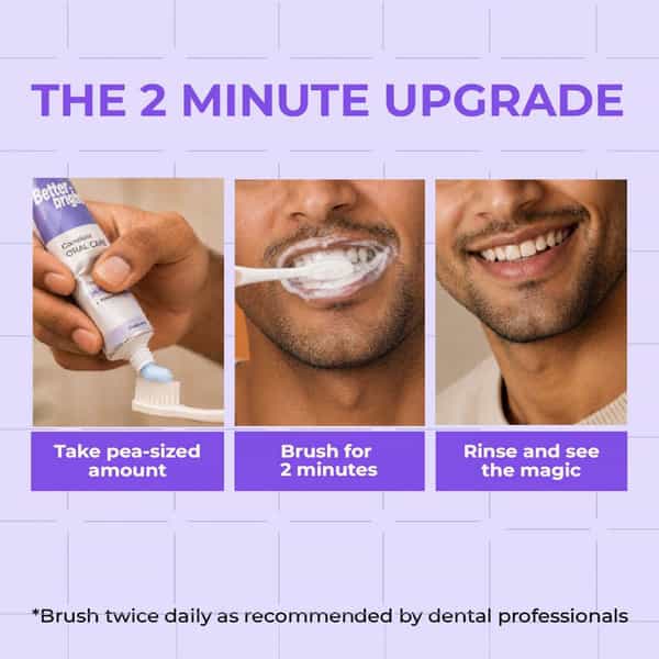Blueberry Mint Teeth Whitening Toothpaste| 5% Hap + Nhap| Prebiotics Oral Care| Fluoride Free| 100G