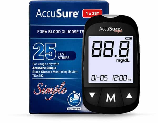 Accusure Simple Blood Glucose | 25 Test Strips