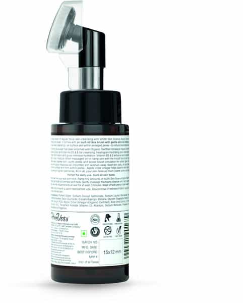 Wow Apple Cider Vinegar Foaming Face Wash With Built In Brush - 100 Ml