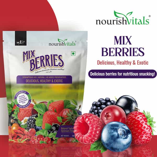 Nourishvitals Healthy Munching Combo Sports Mix Seeds + Mix Berries Scrumptious Mix (200Gm Each)