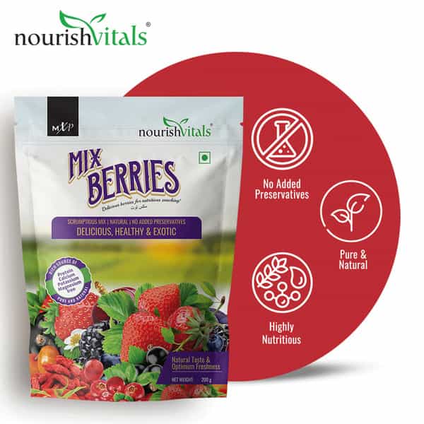 Nourishvitals Healthy Munching Combo Sports Mix Seeds + Mix Berries Scrumptious Mix (200Gm Each)