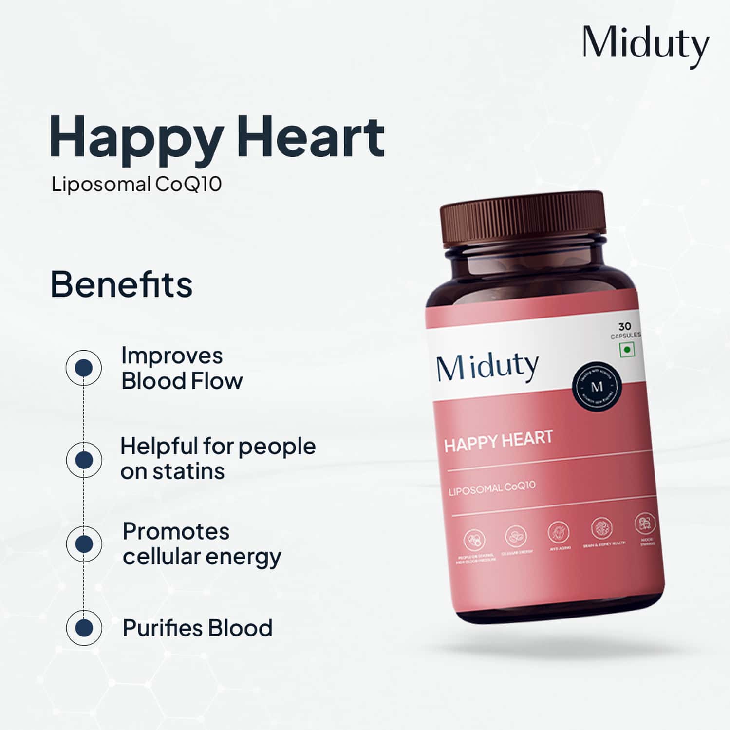 Buy MIDUTY PALAK NOTES HAPPY HEARTLIPOSOMAL COQ10 BLOOD PRESSURE