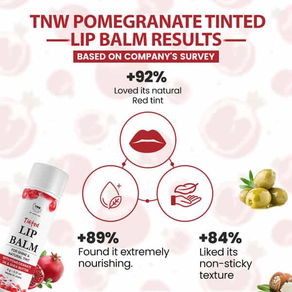 Tnw The Natural Wash Pomegranate Tinted Lip Balm For Soft & Moisturized Lips - 6 G