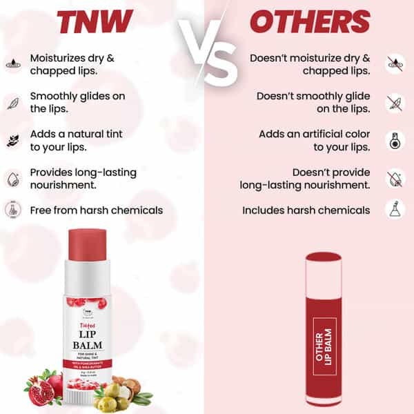 Tnw The Natural Wash Pomegranate Tinted Lip Balm For Soft & Moisturized Lips - 6 G